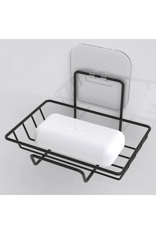 Kendiliğinden Yapışkanlı Atif Tekli Sabunluk Siyah Siyah