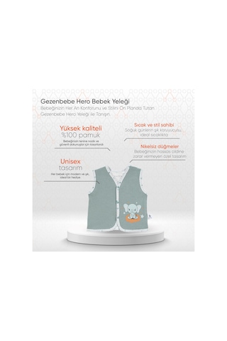 Gezenbebe Hero Bebek Yeleği Mavi