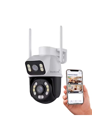 Çift Lens Wifi Ptz Kamera Otomatik Takip, Aı İnsan Algılama, Dijital Zoom,dış Mekan,360 Pan/tilt Beyaz