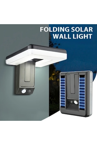 Elmpaly 1 Nolu Solar Duvar Lambası 120 İnsan Sensörlü Katlanır 3 Aydınlatma Modlu Bahçe Garaj Aydınlatma Altın
