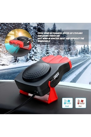 Boatshop1 Siyah 12v 150w Soguk Ve Sicak 2si 1 Arada Donerli Portatif Araba Isitici Fan Yaglik Cozucu Tutacakli