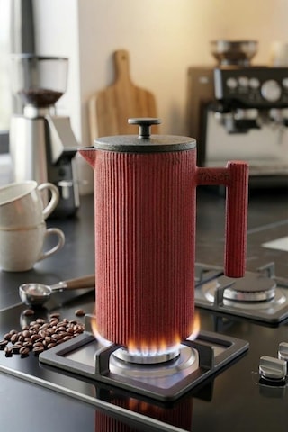 Bambum Linden - Döküm Demlik French Press 350 Ml Kırmızı