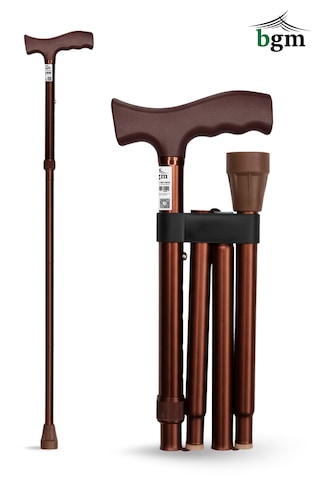 Baston Katlanabilir Denge Bastonu Yüksek Kalite Ayarlanabilir Kahverengi-bronz Baston