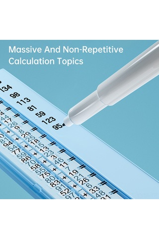 Geeksen Çocuklar İçin Matematik Soruları Oluşturucu Tahta - 1-100 Toplama-çıkarma, 5100 Soru, Beyaz + 2 Tahta Kalemi + Silgi Kumaşı + Saklama Çantası Çok Renkli