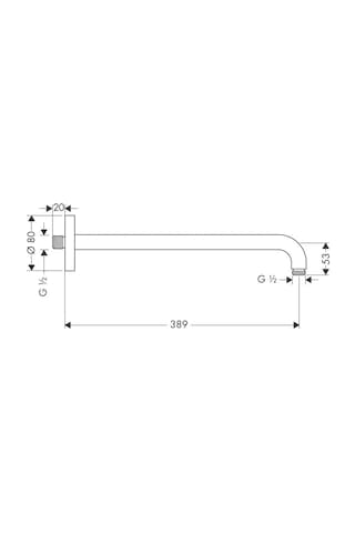 Hansgrohe Duş Dirseği 389 Mm Krom Krom