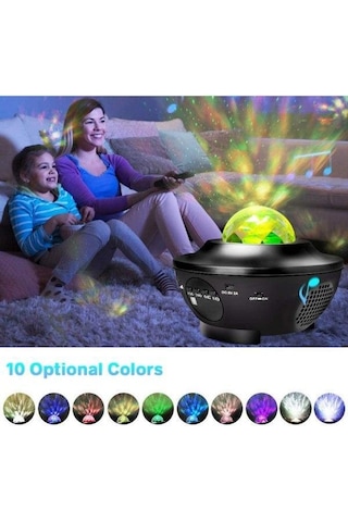 Yıldız Projektör Led Galaksi Lambası - Gece Lambası, Yıldız Lambası, Siyah