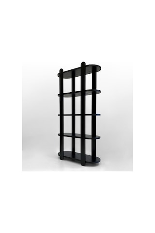 Noir Geniş Kitaplık, Mobilya, Ahşap Raf, Modern Raf Ünitesi Siyah