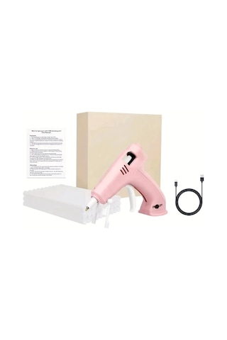 Honeybeeshop Pembe Hafif Kablosuz Sicak Yapistirici Pompasi Usb Sarj Edilebilir 30 Yapistirici Cubugu El Sanatlari Dıy