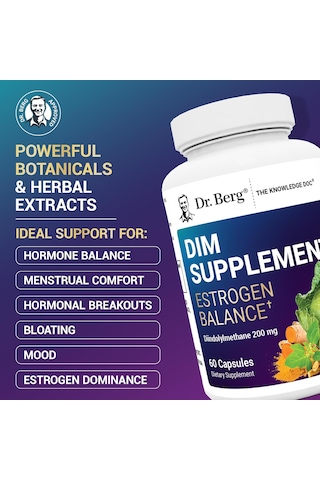 Dr. Berg Dım Estrogen Balance Women With Diindolylmethane Menopause 60 Caps