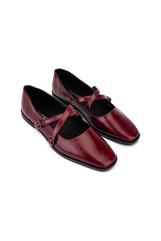 Tamer Tanca Kadın Hakiki Deri Bordo Rugan Babet Ayakkabı 1073 Yk7 Bn Ayk Sk25-26 Bordo Krsk Rgn Bordo