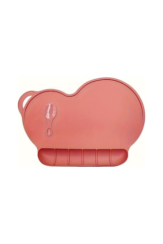 Kalp Şeklinde Silikon Amerikan Servisi Yemek Tabağı Girintili - Kaymaz, Katlanabilir