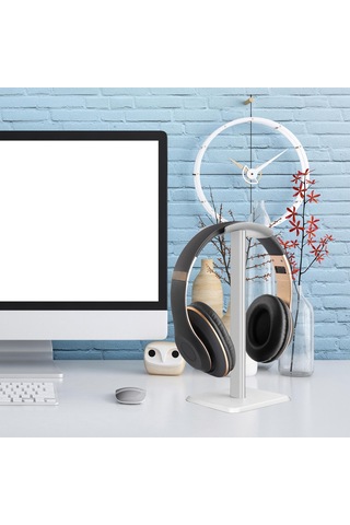 1/2/3 Alüminyum Kulaklık Standı Kulaklık Standı Beyaz 10,5x10,5x22 Cm 2 Set