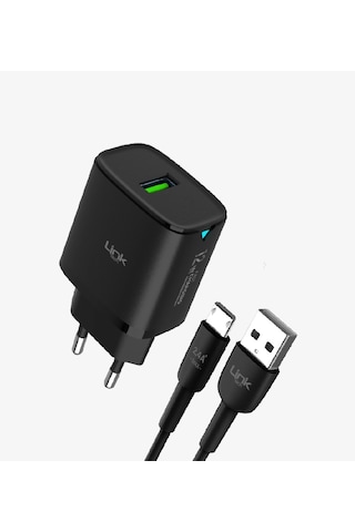 Linktech Micro Usb Şarj Aleti - Siyah - Telefon Hızlı Şarj Aleti - 12w Micro Usb Kablolu Şarj Cihazı
