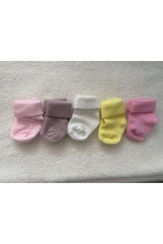 Kız Bebe Yenidoğan Kutulu 5'li Çorap 1309s Sarı