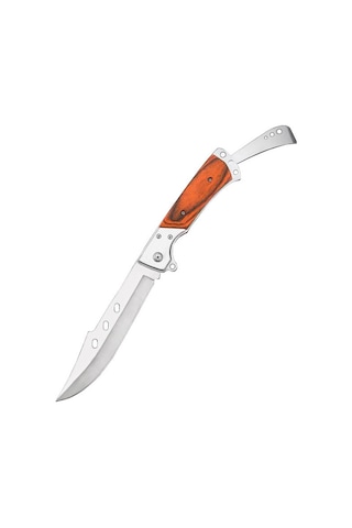 Valkyrie Büyük Boy Soğuk Çelik Katlanabilir Outdoor Kamp Bıçağı Gümüş - Kahverengi