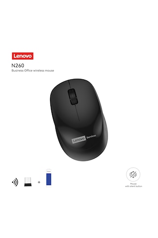 N260 Sessiz Kablosuz Mouse Siyah Usb Alıcılı Pil Dahil 870042253