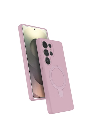 Newface - 883 - Samsung Uyumlu Galaxy S25 Ultra Regal Magsafe Standlı Kapak - - Glblseme - Açık Pembe