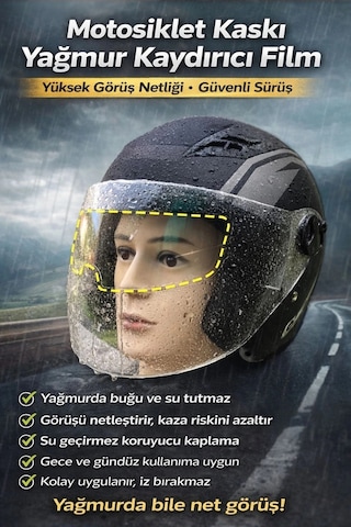 Kaplamafilm Motorsiklet Görüş Netliği Kaza Riski Önleyici Su İtici Buğu Önleyici Kaplama Film Diğer
