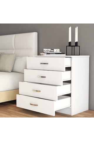 Şifonyer 4 Çekmeceli Beyaz - Sfy0101