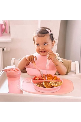 Twistshake Paslanmaz Çelik 3'lü Bebek Çocuk Çatal Kaşık Seti Pembe 12+ Ay Genel