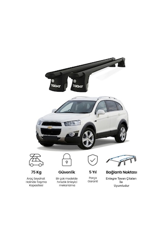 Trio-ı Chevrolet Captiva 2007-2015 Uyumlu Siyah Kilitli Ara Atkı 120cm Port Bagaj Tavan Barı