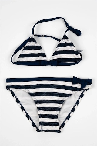 Adisia Kız Çocuk Lacivert Beyaz Çizgili Bikini Takımı Lacivert