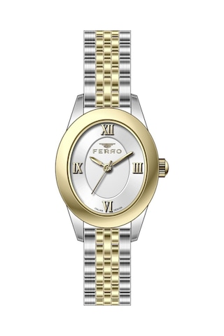 Ferro Fl40170a-d Quartz Çelik Gri Sarı 22 Mm Kadın Kol Saati