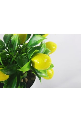 Yapay Çiçek Limon Ağacı Beyaz Saksıda Ve Dekoratif