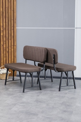 Hayat Serisi Mutfak, Yemek, Bahçe, Kafe, Modern Bench, Puf, 1 Adet - Kahverengi Kahverengi
