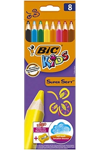 Kids -üç Kenarlı-yumuşak Boyama Kalemi 6 2 Mm 8-çeşitli Renklerde Kartonetuı Her Biri 8 Adet -dahil Kalemtraş Çok Renkli