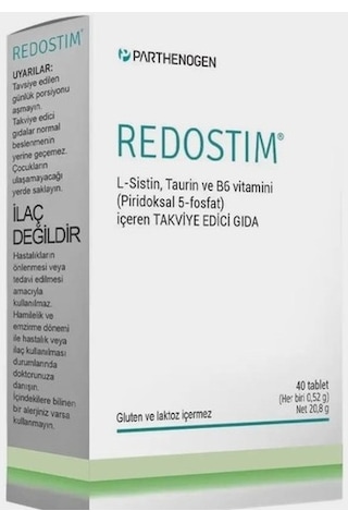 Redostim 40 Tablet L-Sistein Taurin Ve B6 Vitamini