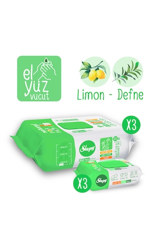 Sleepy Natural Kişisel Bakım Havlusu 3x100 300 Yaprak + Çanta Boy 3x25 75 Yaprak