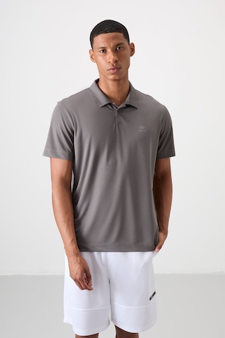Tommy Life Koyu Gri Logo Baskılı Standart Kalıp Polo Yaka Aktif Spor Erkek T-shirt - 88252 Koyu Gri