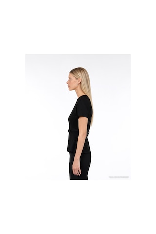 Yargıcı Kemer Detaylı Kısa Kol T-shirt 26kkts9009x 001 Siyah