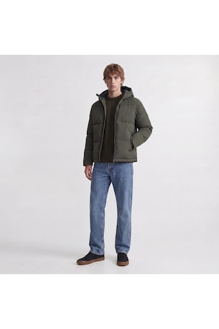 Jack & Jones Erkek Ayarlanabilir Bagcikli Kapüsonlu Puffer Ceket - Galaxy - 12303930 Rosin