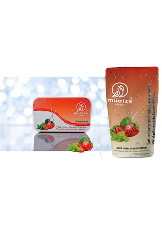 Mucize 2"li Set Çilek Nane Aromalı Kürdan Metal Kutu+ Doypak