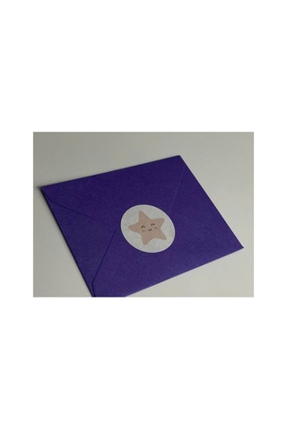 Pembe Gülücük Yıldız Etiketi Yuvarlak Mat Çıkartma Minik Yıldız Round Sticker 3 Cm 95 Adet Çok Renkli