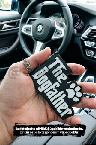 The Dogfather Dikiz Ayna Süsü - Araba Hediyesi - Köpek Sahiplerine Hediyelik - Tek Taraflı