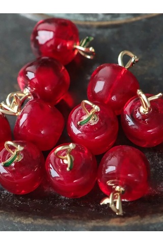 Kafebizu Cam Kolye Ucu Lampwork 2 Adet 19x14 Mm 412166530