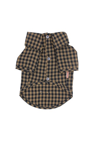 Pawstar Brown Gingham Shirt Kahverengi Pötikare Kedi Köpek Gömleği