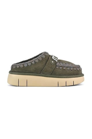 Terlik/ Panduf Ev Kadın Mu.fw531001a Bkol Mou Bounce Clog Metal Logo Black Olive Black Olive Koyu Yeşil