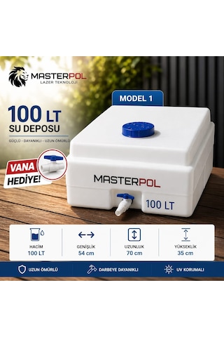 100 Lt Model 1 Kare Su Deposu Tankı Bidonu Karavan