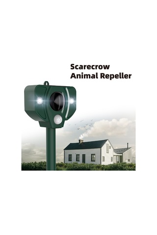 H47005 Pır Hareket Sensörlü Solar Ultrasonik Kovucu 5 Alarm Koyu Yeşil