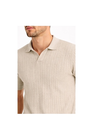 Cazador Erkek Polo Yaka Desenli Triko T-shirt 34215 Taş Taş