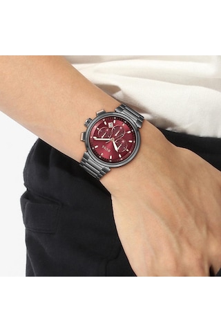 Hugo Boss HB1514000 Çelik Gri Kırmızı Kadran 44 mm Erkek Kol Saati