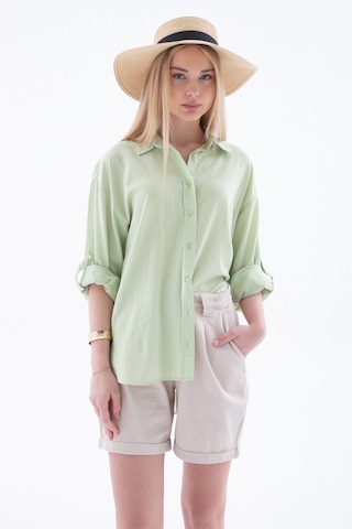 Fashion Friends Bayan Gömlek 25y0051k1 Yeşil Yeşil