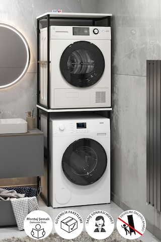 Çamaşır Makinesi Dolabı Kurutma Makinesi Dolabı Metal Banyo Dolabı Seda Beyaz Beyaz