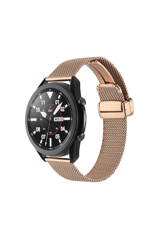 Gear S3 22mm Uyumlu Krd-85 22mm Metal Zore Kordon-rose Gold