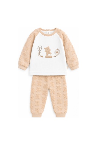 Babyhola Kız Erkek Bebek Ay Desenli Takım 15608 Kahverengi