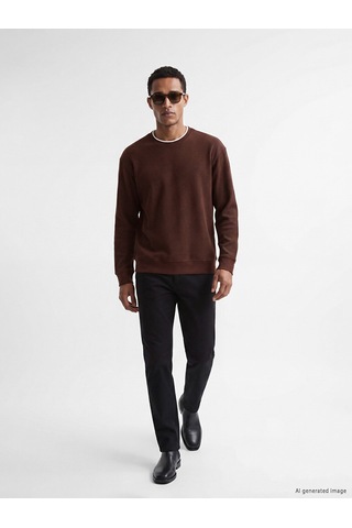Lcw Vision Bordo Bisiklet Yaka Fitilli Erkek Sweatshirt